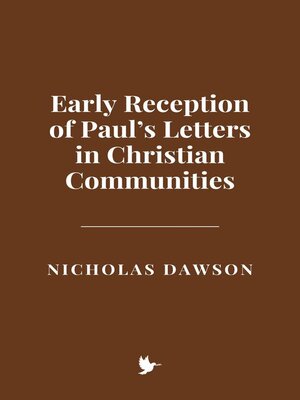 cover image of Early Reception of Paul's Letters in Christian Communities